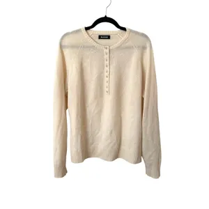 NAADAM Cashmere Quarter Button Sweater Ivory Large White thumbnail 3