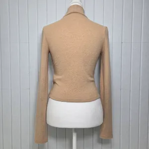 Zara Cozy‎ Crop Tan Mock neck Sweater size S thumbnail 4