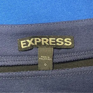Express Colorblock Blue Black Stripes Mini Skirt Size 0 Office Conference‎ thumbnail 3
