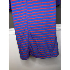 Free People Beach T Shirt Dress Womens Medium Blue Red Stripe Long Sleeve Maxi thumbnail 9