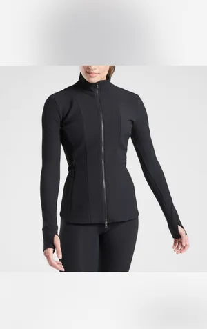Athleta Shanti Ribbed Jacke... Women's Athletic Zip-Up Jacket with Thumbhole thumbnail 2