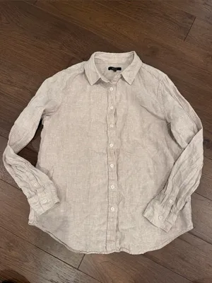 Quince 100% European Linen Long Sleeve Shirt Medium - C11-739 thumbnail 2