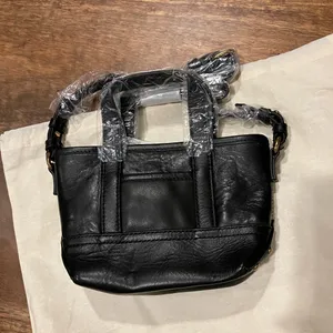 J. Crew Mini Montauk Leather tote crossbody bag black BA140 NWT thumbnail 2