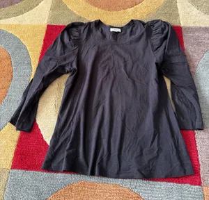 ALC Frank LTD Karlie Tee Black 3/4 Sleeve Puff Sleeve Top 100% Cotton Women’s XS thumbnail 1