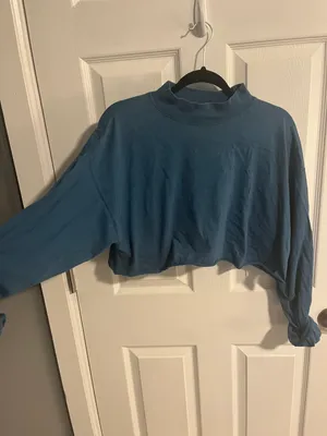 Vintage Cropped Mock Neck Blue Size M thumbnail 3