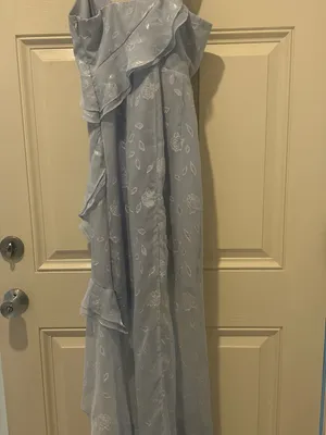 Lulu's Pale Blue Floral High-Low Ruffle Wrap Dress thumbnail 7
