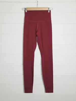 lululemon athletica High-Rise Burgundy Workout Leggings Size 4 thumbnail 2