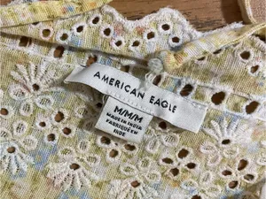 American Eagle Floral Lace Eyelet Mini Dress Womens Size Medium thumbnail 6