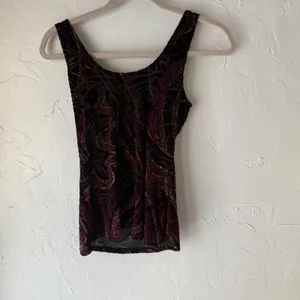 Arianne Tank Top Y2k Goth Small‎ Purple Black Velvet Buckle Whimsigoth Witchy thumbnail 7