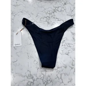 NWT Quince Black Italian High-Leg Ring Bikini Bottom Size Small thumbnail 4