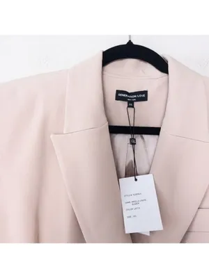 NWT Generation Love Arielle Crepe Blazer XXL Latte Double Breasted thumbnail 6