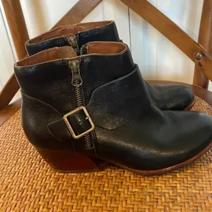 Korkease Morosita block heel full grain leather black booties size 6 thumbnail 6