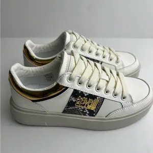 Roberto Cavalli leather White and Gold Women's Sneakers thumbnail 12