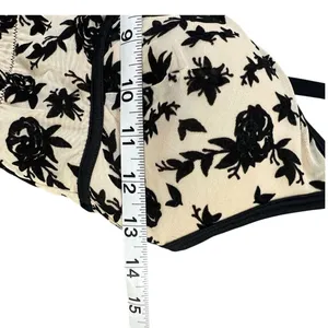INC International Concepts Bralette‎ S Tan Black Velvet Floral Wirefree Coquette thumbnail 10