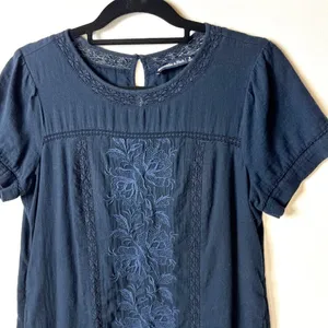 Abercrombie & fitch‎ blue embroidered dress with pockets women’s small thumbnail 2