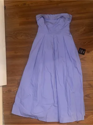 LULUS Trendsetting Choice Periwinkle Strapless Midi Dress - NO BELT thumbnail 2