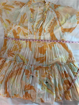 Olivaceous Good Karma Tiered Babydoll Boho Floral Mini Dress Size Medium thumbnail 6