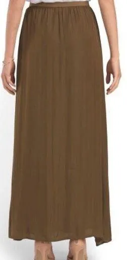 New NWT Philosophy Womens Long Skirt Brown Bronze S Shimmer Flowy Maxi Pull on thumbnail 2