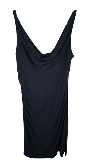White House Black Market Black Draped Neckline Stretch Midi‎ Tank Dress Size 10 thumbnail 1