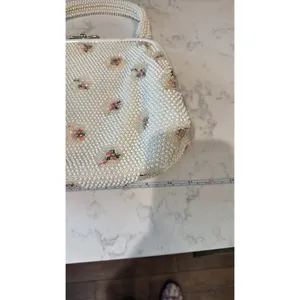 1950s Beaded Reversible Purse Vintage Top Handle Handbag Mid Century cottagecore thumbnail 15