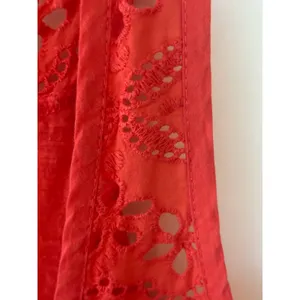 Lucky Brand Womens Coral Red Eyelet Lace Henley Tank Top Sleeveless Shirt Medium thumbnail 4