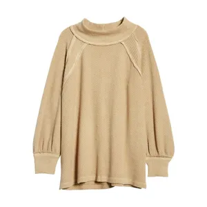 Free People We The Free She’s A Keeper Sweater Women’s L Tan Oversized Boho thumbnail 3