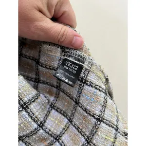 POL Plaid Corduroy Shacket‎ Raw Hem Boho Oversized Button Down Size L thumbnail 7