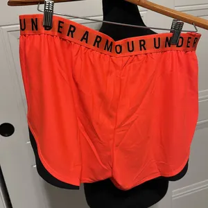 Under Armour Women's Orange Shorts with side pockets thumbnail 4