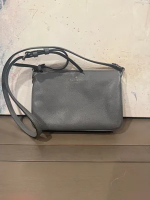 Kate Spade Grey Crossbody Mulberry Street Madelyne Grey Leather Bag EUC thumbnail 6