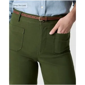 J.Crew $118 Lizzie High Rise Patch Pocket Wide Leg Pant Pine Green Size 24T thumbnail 2