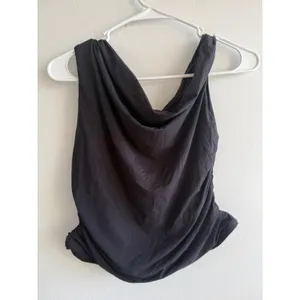 SUUKSESS Womens‎ Black Cowl Neck Ruched Sleeveless Tank Top Size L 3452 thumbnail 3
