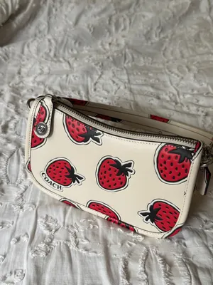 Coach Cream Leather Crossbody with Red Strawberry Print thumbnail 2