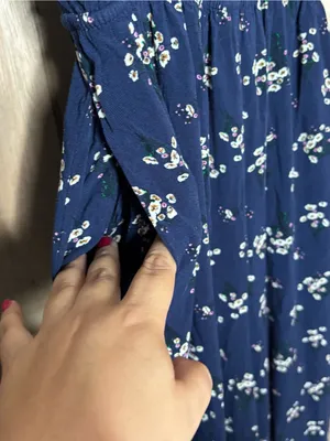 Audrey Parks Navy Floral Spaghetti-Strap Wide-Leg Jumpsuit size S thumbnail 4