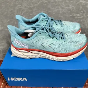 Hoka One One Women's 9.5 Clifton 8 Athletic Running Shoe Sneaker Blue Cushion thumbnail 4