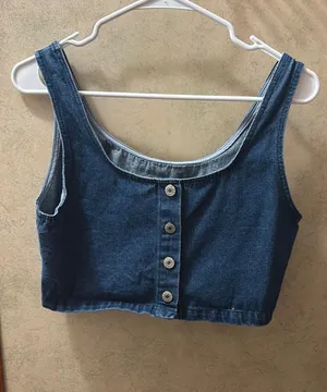 Denim crop top Blue Size M thumbnail 1
