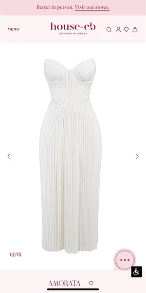 House of CB AMORATA Ivory Pleated Maxi Dress thumbnail 4