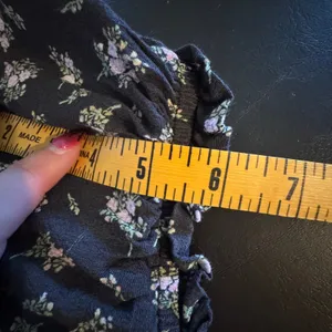 H&M Dark‎ Floral Milkmaid Puff Sleeve Maxi Dress L Ruffle Fairy Cottage Whimsigoth thumbnail 10