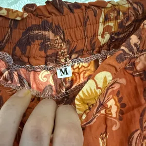 Floral Ruffle midi Skirt - Brown orange yellow medium / small thumbnail 9