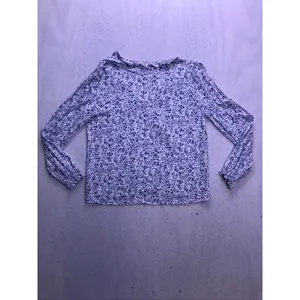 Reformation Blouse Women Small Blue Floral Tie Neck Long Sleeve Peasant Top thumbnail 9