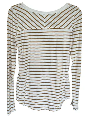 Sz M Free People Cotton Tuscaloosa Hard Candy Striped Crochet Cuff Long Sleeve thumbnail 2
