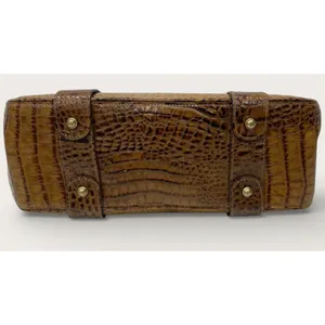 Brahmin Addie Tisbury Embossed Leather Satchel Tan‎ Brown Shoulder Handbag thumbnail 4