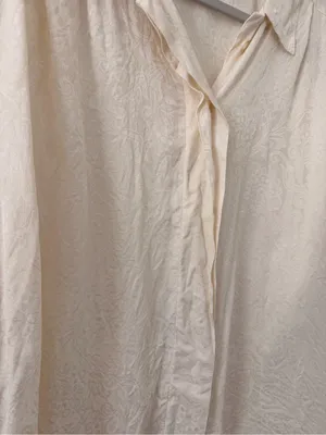 Signature Silk Paisley Textured Neutral Quiet Luxury Old Money Button Down XL thumbnail 3