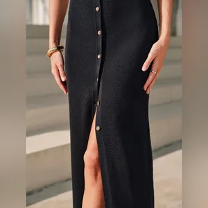 CoMMENSE Metal Button Collar Midi Dress COLOR - Navy, Size Medium NWT thumbnail 4