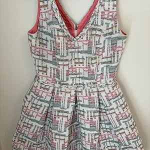 Trina Turk Linda Basket Weave Jacquard Dress Sz 6 Party Preppy Sorority Formal thumbnail 2
