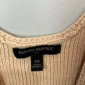 Banana republic Cropped Textured Sweater Tank XS 100% cotton Oyster Pearl #785 thumbnail 4