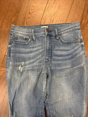 J. Crew Light Blue Distressed Skinny Jeans Size 28 - C70-019 thumbnail 2