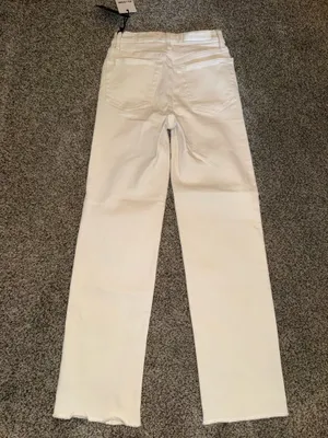 RE/DONE 70s Stove Pipe High Rise White Jeans Size 24 thumbnail 5