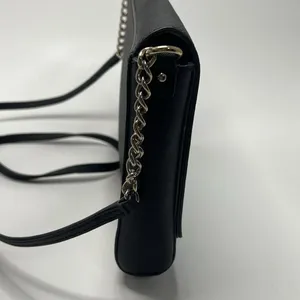 Kate Spade Crossbody Bag Black Purse Gold Chain Detail Snap Cow Hide Leather thumbnail 7