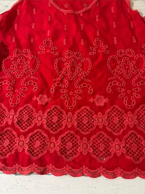 Johnny Was Luanna Red Eyelet Scoop Neck Tank Blouse thumbnail 6