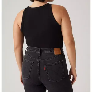 New Levi's 28x32 Premium Ribcage Bell Women's Jeans On The Town Black thumbnail 4